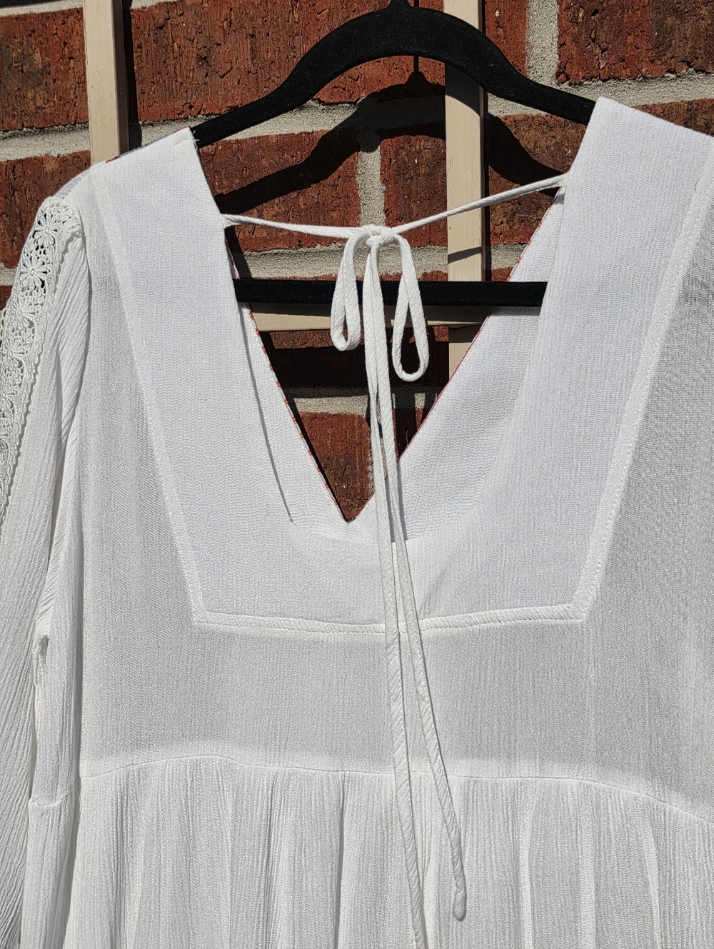 White mark White embroidered tunic dress 3/4 Sleeves Medium - Picture 7 of 10